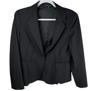 Theory Black Virgin Wool Blend Single Breasted Blazer Women’s Size 10